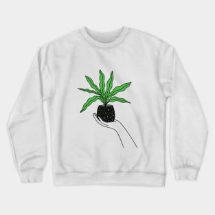 Hand Holding Houseplant Crewneck Sweatshirt